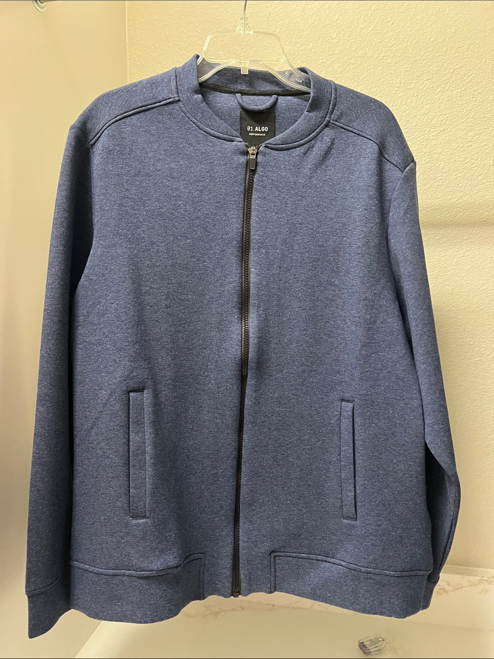 01.ALGO Men’s Navy Full-Zip Sweater Jacket